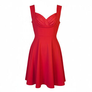 Red Fit & Flare Dress XL Vintage Inspired 50s Pinup Rockabilly